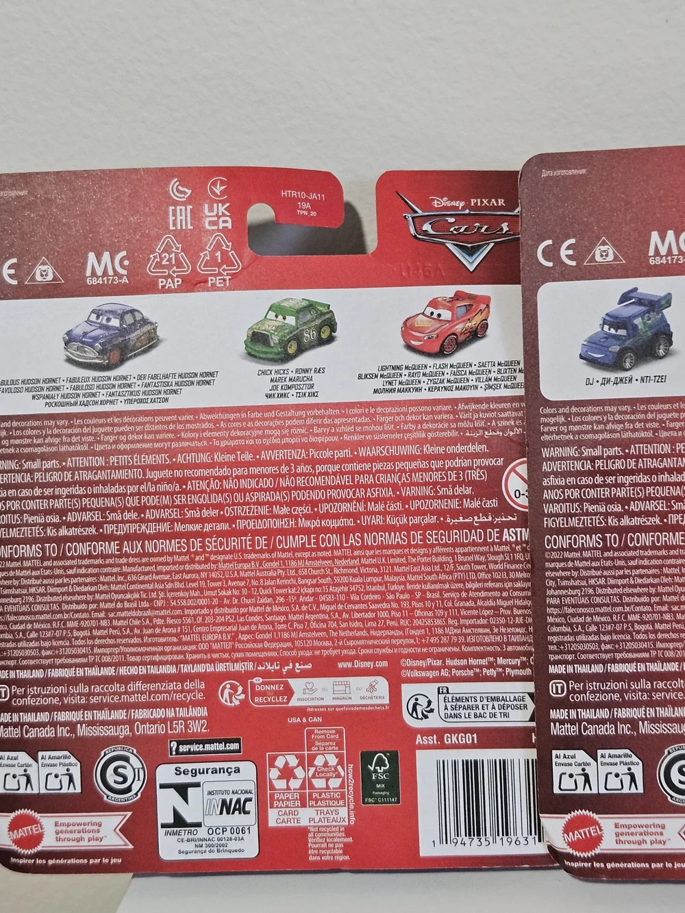 2 Disney Cars Mini Vehicle Set - Mcqueen, Hudson, DJ, Snot Rod, Chik Hicks